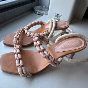 SCHUTZ Wrap Braided Heeled Sandal